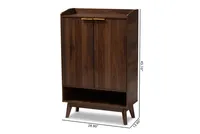 Dark Walnut 5-Shelf Wooden Shoe Cabinet