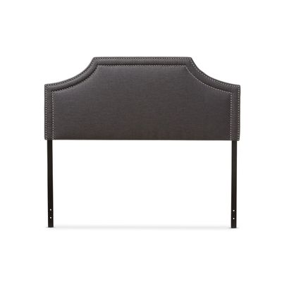 Dark Gray Scalloped Corner Queen Headboard