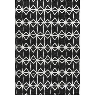 Sanford Gray Geometric Shapes Outdoor Rug, 5x8