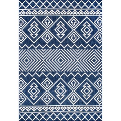 Blue Cassie Global Outdoor Area Rug, 8X10