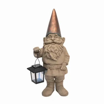 Brown Solar Gnome with Lantern