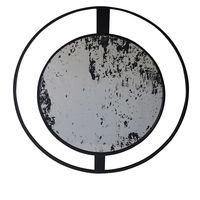 Black Distressed Floating Wall Mirror