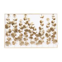 Kirkland's Glossy Gold Leaves Framed Wall Plaque