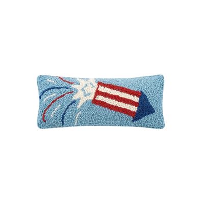 Red, White, and Blue Rockets Hook Lumbar Pillow