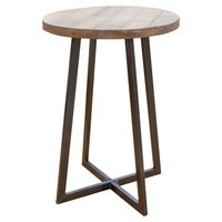 Allie Natural Wood and Metal Accent Table