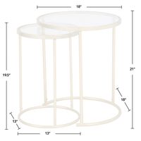 Gold Metal and Glass Nesting 2-pc Accent Table Set