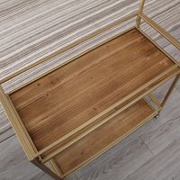 Celeste Gold Metal and Wood Bar Cart