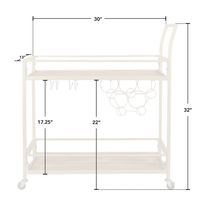 Celeste Gold Metal and Wood Bar Cart