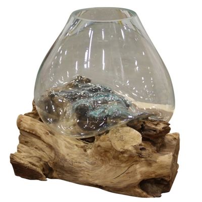 Bali Glass and Driftwood Bowl