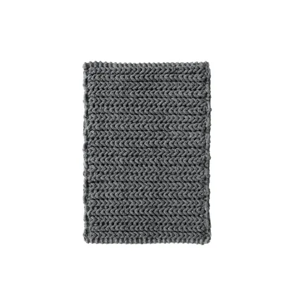 Black Chenille Chain Stitched Bath Mat, 30 in.