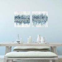 Blue Crossing Abstract Canvas Art Prints, Set of 2