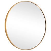 Gold Round Simple Frame Wall Mirror