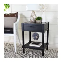 Black Geometrical Industrial Pull Accent Table