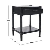 Black Geometrical Industrial Pull Accent Table