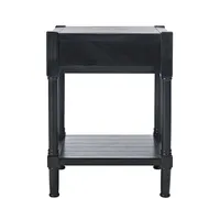 Black Geometrical Industrial Pull Accent Table