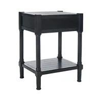 Black Geometrical Industrial Pull Accent Table