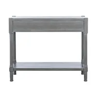 Dove Gray Turned Leg Rustic Console Table