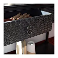 Irma Black Textured Drawers Console Table