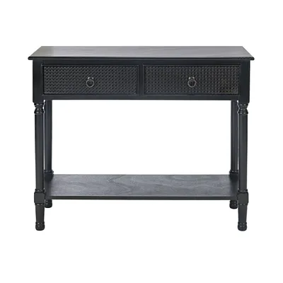 Irma Black Textured Drawers Console Table