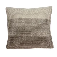 Tan and Brown Block Striped Pillow