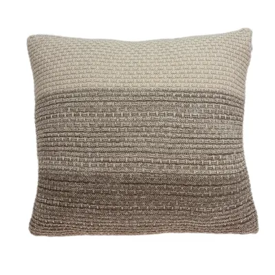 Tan and Brown Block Striped Pillow