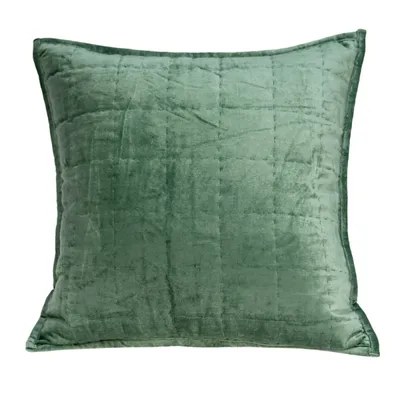 Green Solid Quilted Pillow