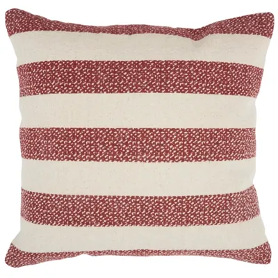 Red Striped Print Pillow