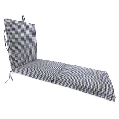 Lapis Gingham Outdoor Chaise Cushion, 72x21 in.
