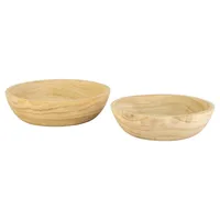 Rustic Forest Ivory Hand Carved 2-pc. Bowl Set