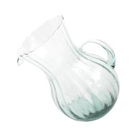 Tilted Ribbed Glass Pitcher