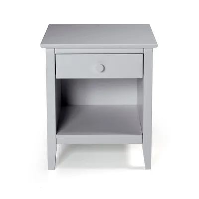 Dove Gray Brazilian Pine Wood Nightstand