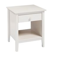 White Brazilian Pine Wood Nightstand