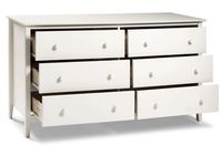 White Brazilian Pine Wood 6-Drawer Dresser