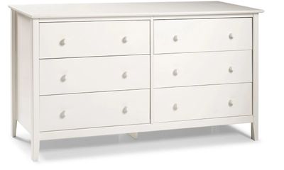 White Brazilian Pine Wood 6-Drawer Dresser