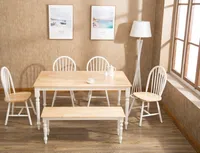 Two Toned Wood Farmhouse Dining Table