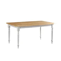 Two Toned Wood Farmhouse Dining Table