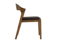 Acacia Wood and Faux Leather Dining Chair