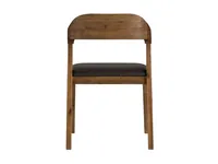 Acacia Wood and Faux Leather Dining Chair