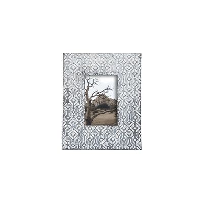 Distressed Gray Diamond Picture Frame, 4x6