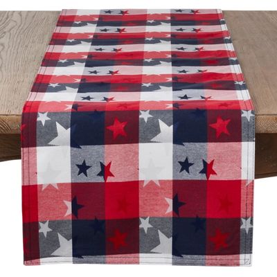 Plaid Stars and Stripes Table Runner