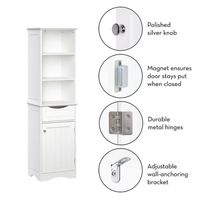 Tall White Open Shelves Cabinet