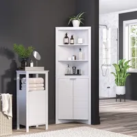 White Open Shelf Cabinet