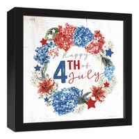 Happy Fourth Wreath Framed Canvas Art Print