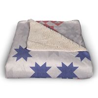 Patriotic Quilt Print Sherpa Fleece Throw