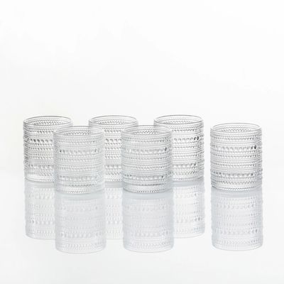 Fortessa Clear Bead Short Glasses, Set of 6