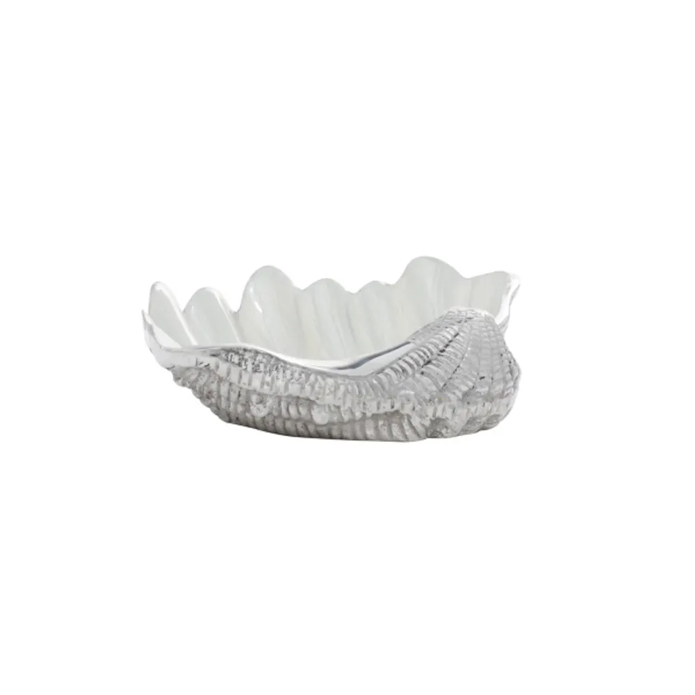White Aluminum Seashell Bowl