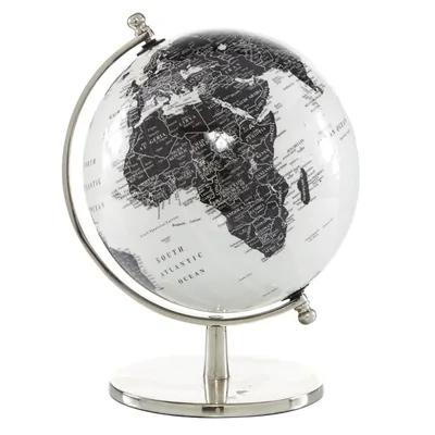 Black and White Aluminum Globe