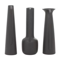 Dark Gray Ceramic Vases, Set of 3