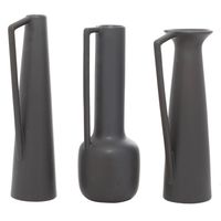 Dark Gray Ceramic Vases, Set of 3