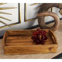 Dark Mango Wood Cutout 3-pc. Tray Set